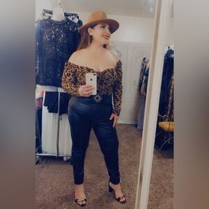 Leopard Print Off-Shoulder Top